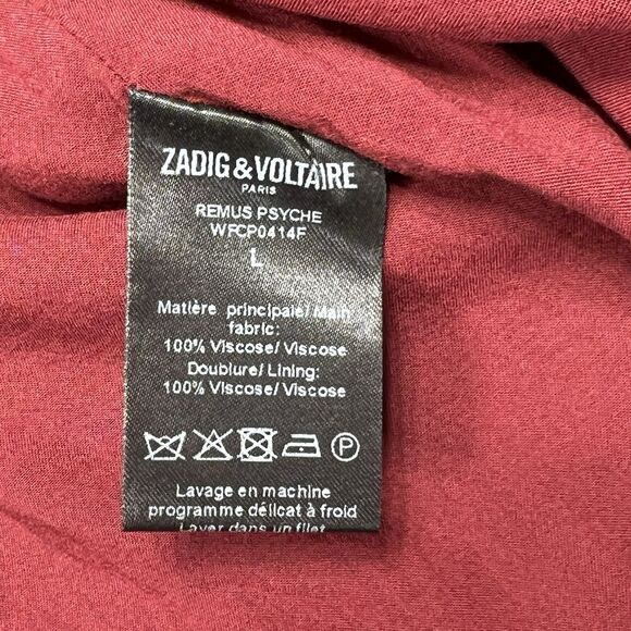 Zadig & Voltaire Dress Womens L Purple Remus Psyche Designer Long Sleeve A-Line - Picture 12 of 13